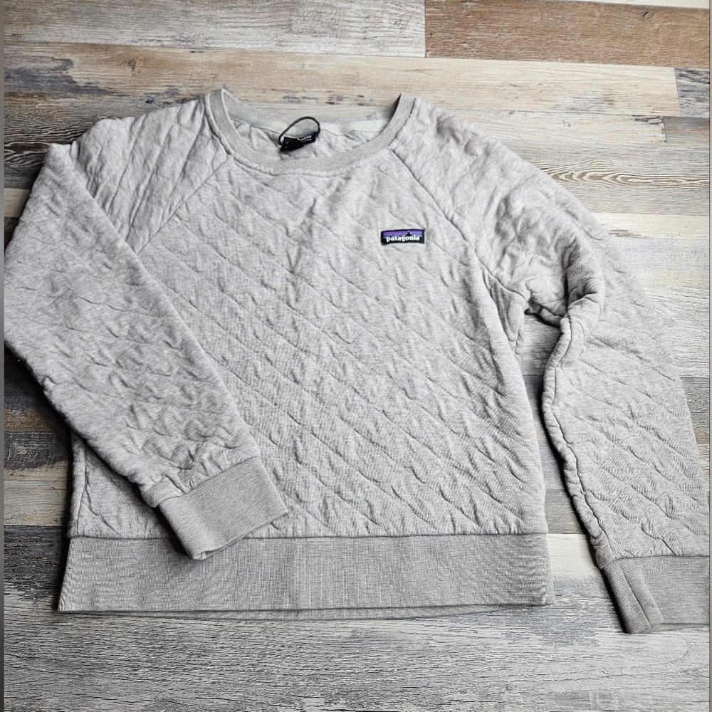 Patagonia Organic Cotton Quilt Crew Pullover Gray Size XS